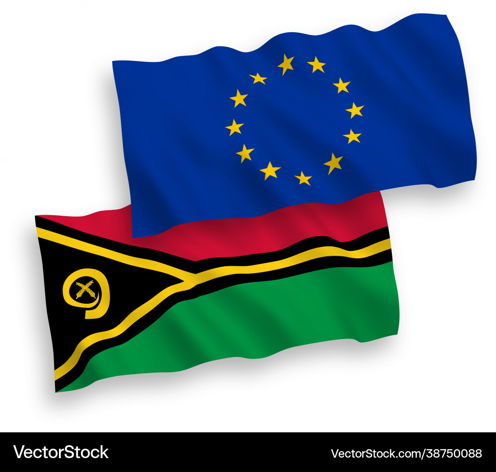 Flags european union and republic vanuatu Flags european union and republic vanuatu vector image