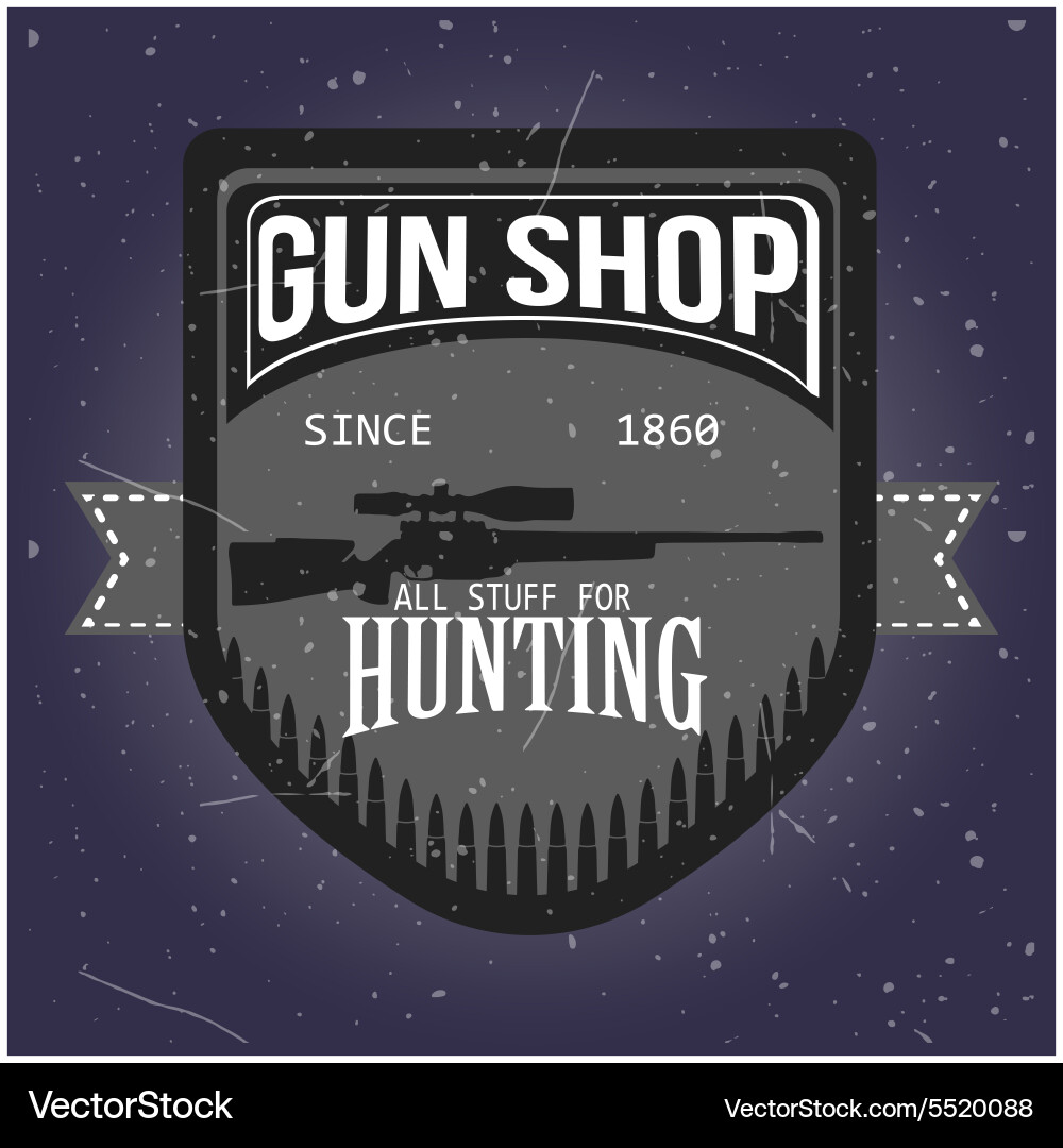 Gun shop logotypes and badges set Royalty Free Vector Image