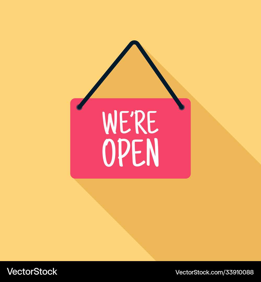 Hanging Open Sign with Welcome Text Vector Image