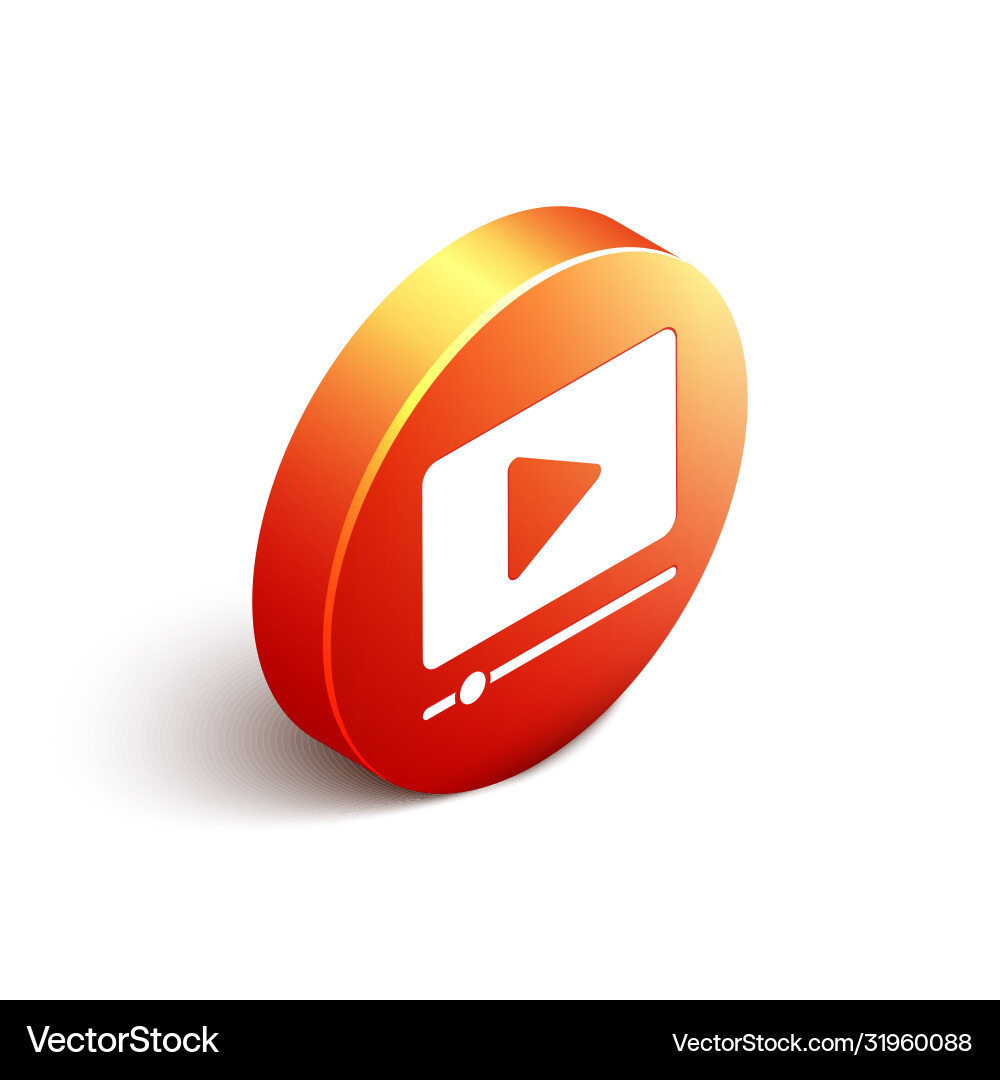Isometric online play video icon isolated on white Isometric online play video icon isolated on white vector image