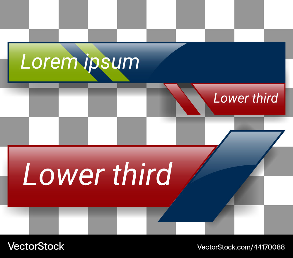 Lower third banner template user interface stripe vector image