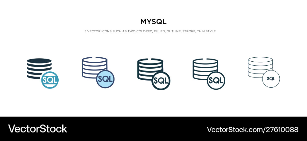 Mysql-Symbol in verschiedenen Stil zweifarbig Mysql-Symbol in verschiedenen Stil zweifarbig vektorbild