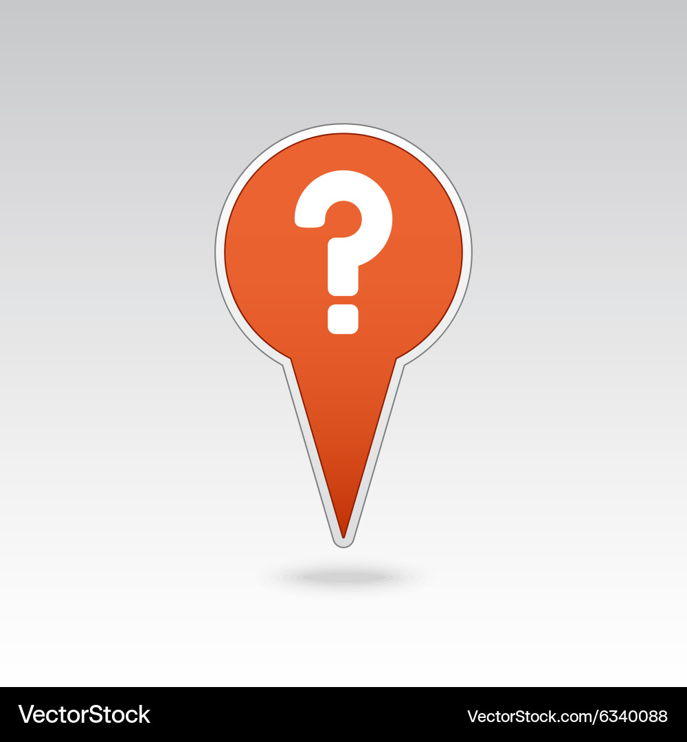 Question mark pin map icon pointer markers Vector Image