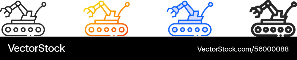 Robotics iconthin linear gradient blue stroke Robotics iconthin linear gradient blue stroke vector image