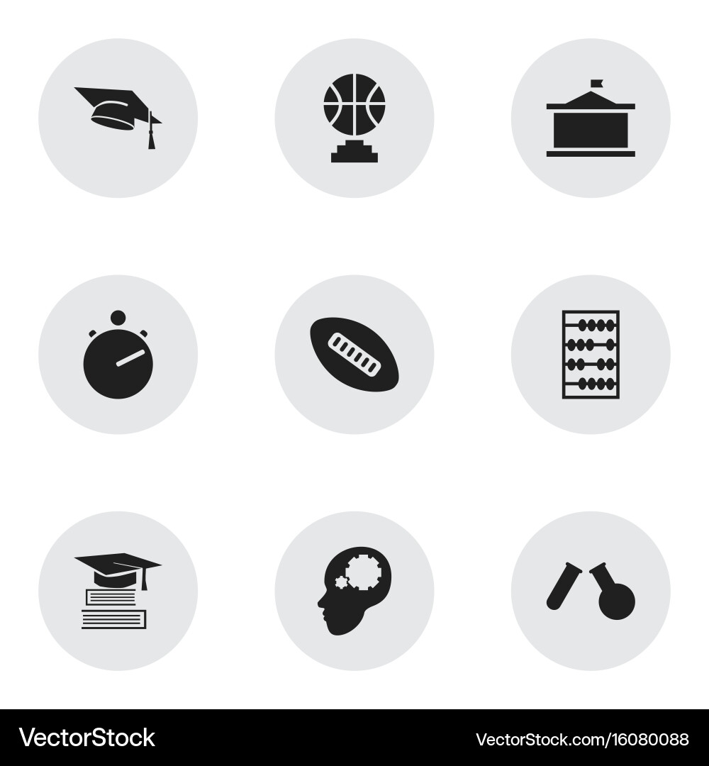 Set of 9 editable teach icons includes symbols vector image