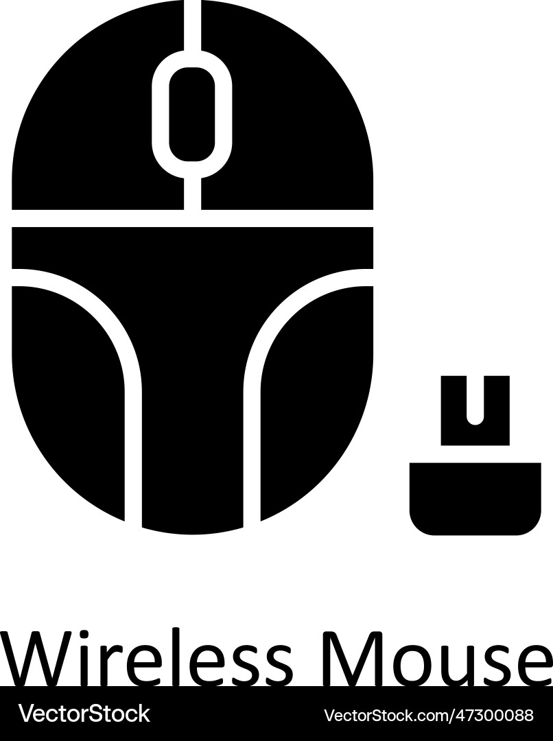 Wireless mouse solid icon design Vector Image