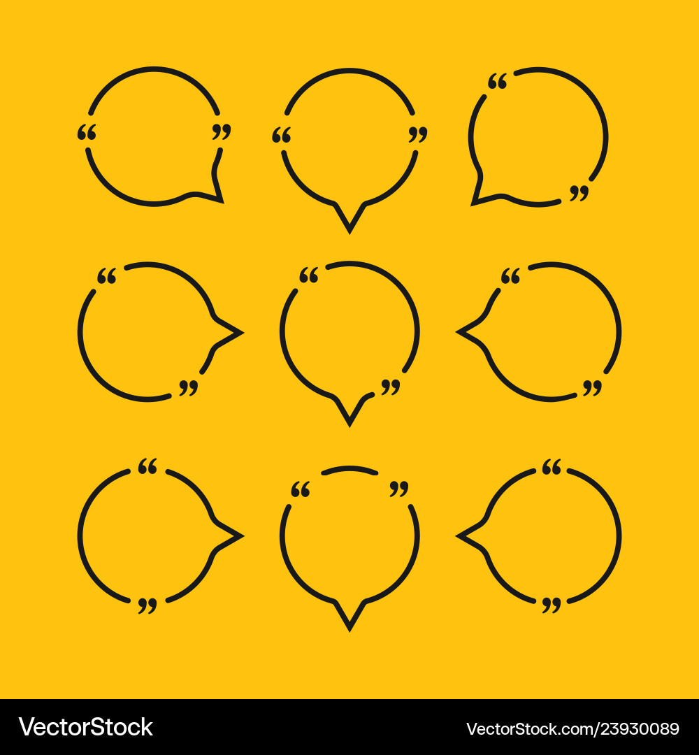 Blank message for quote with bracket circle form Blank message for quote with bracket circle form Vector Image