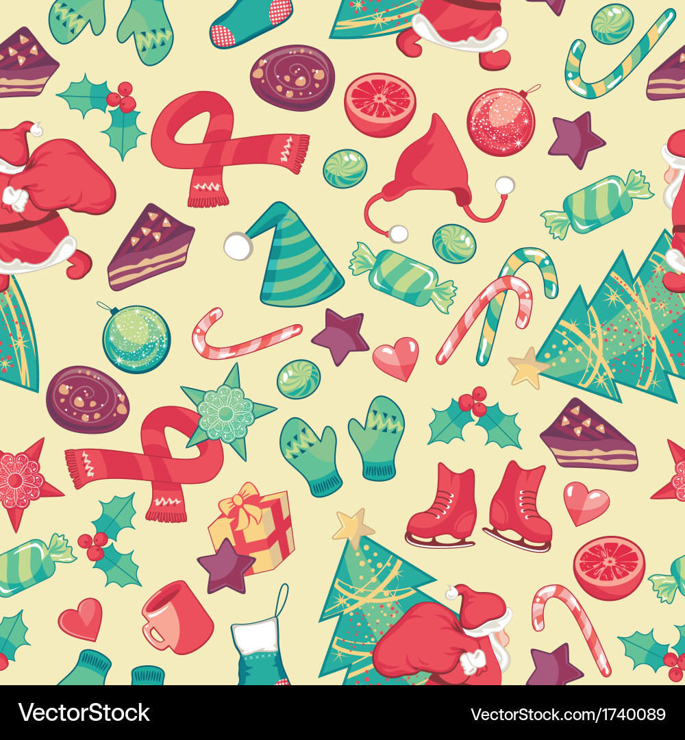 Christmas seamless pattern Royalty Free Vector Image