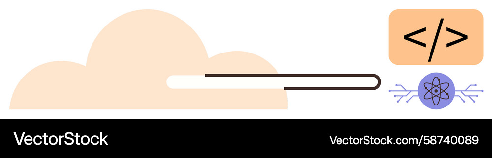 Cloud computing and programming concept Cloud computing and programming concept Vector Image