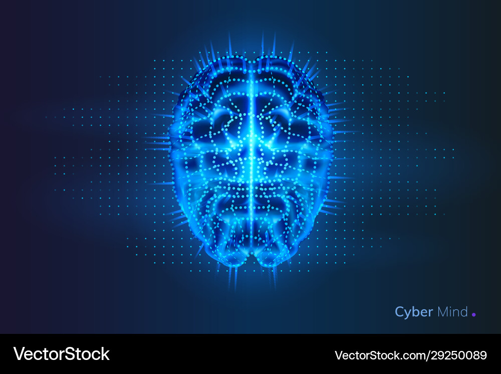 Cybernetic Brain - Neural Network Vector Image