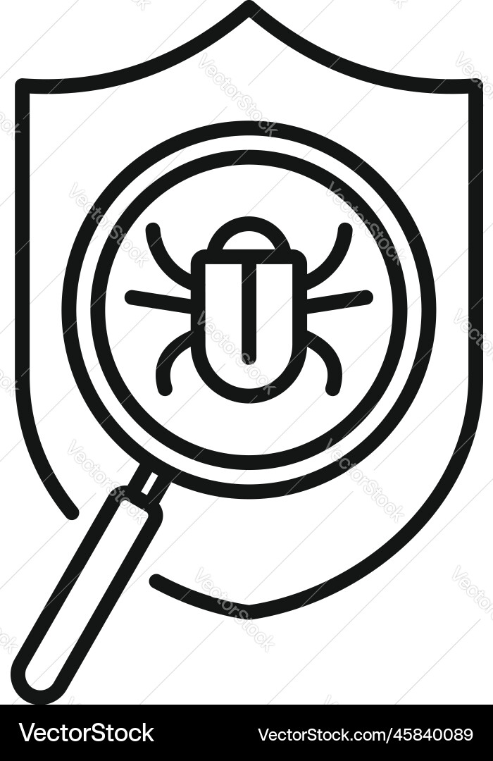 Cybersecurity Threat Shield Icon Vector Image