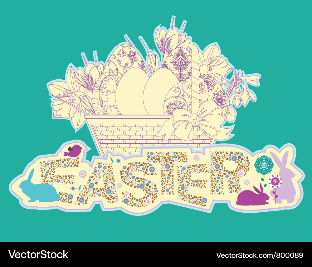 Easter Elements Background Vector Image