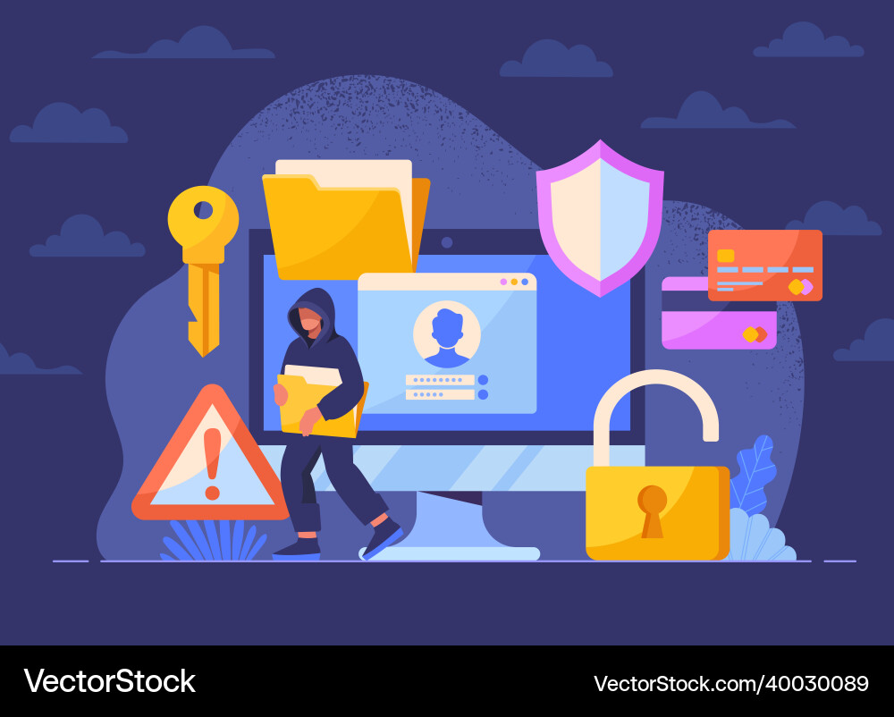 Hacker Data Theft Concept vector image