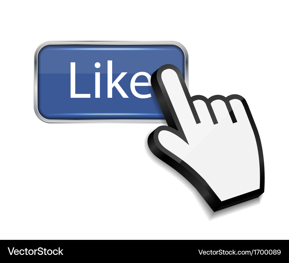 Hand Cursor on Like Button vector image