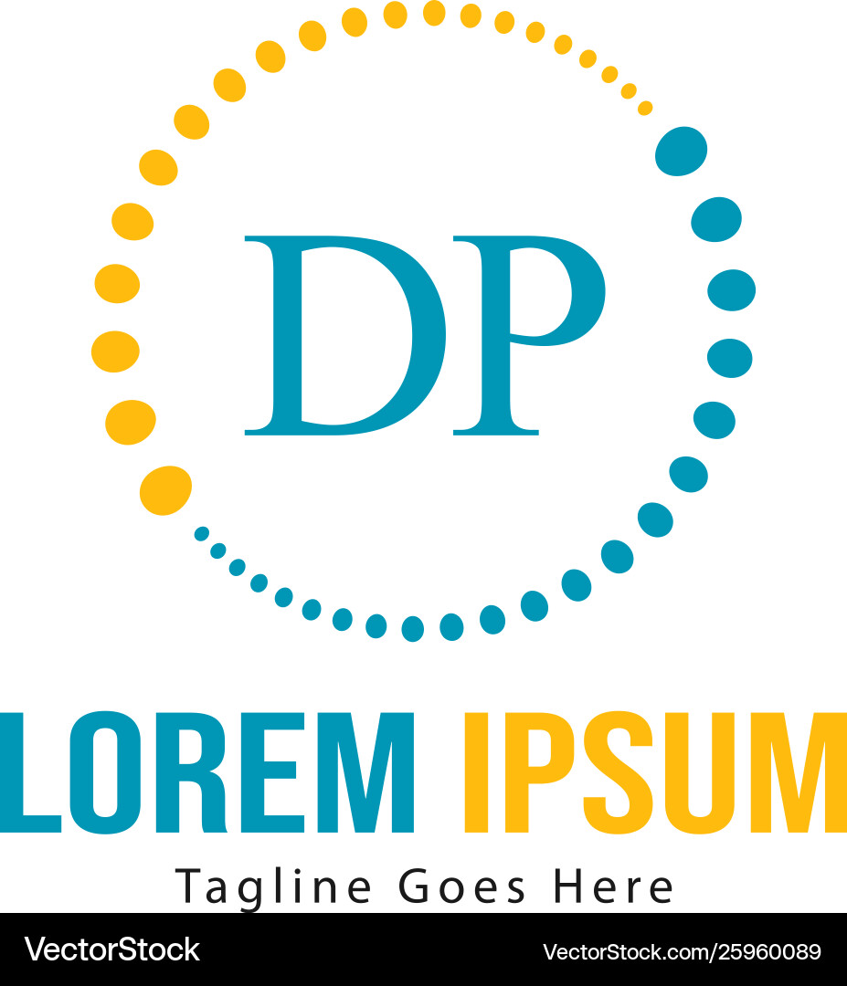Initial dp logo template with modern frame Initial dp logo template with modern frame vector image