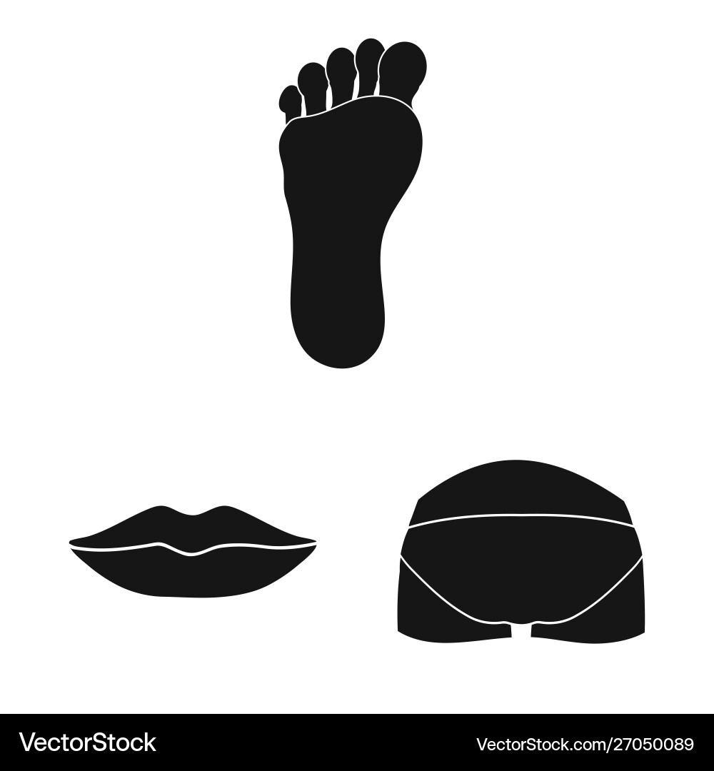 Isolated object body and part logo set Isolated object body and part logo set vector image