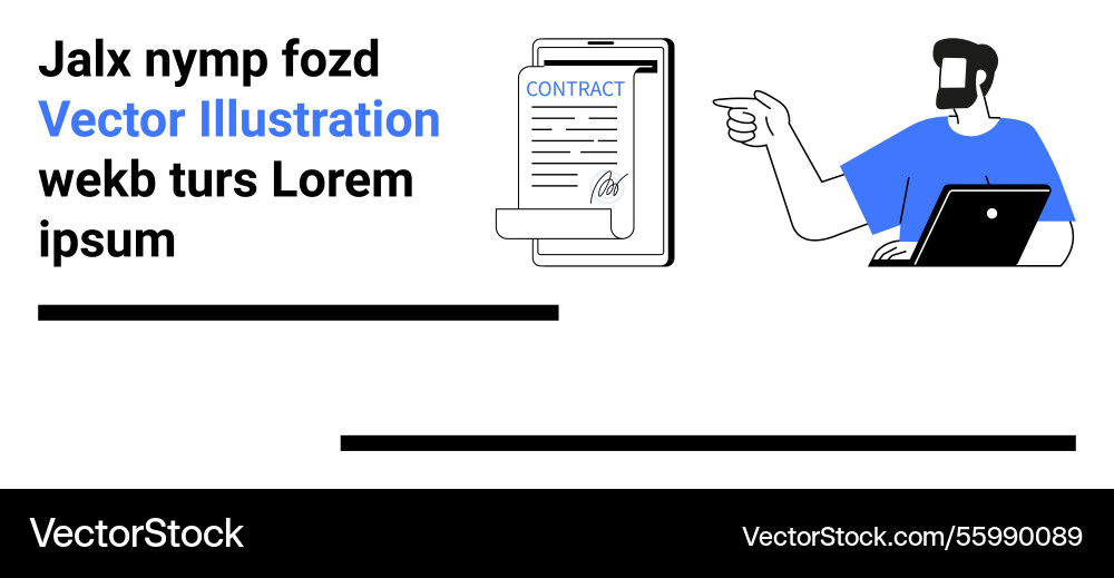 Man discussing digital contract with a tablet Man discussing digital contract with a tablet vector image
