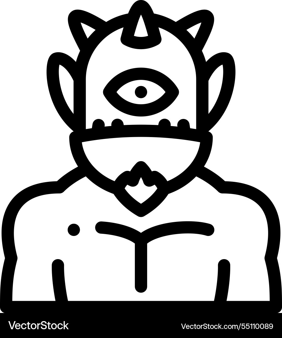 Monster icon thin linear style design isolated Monster icon thin linear style design isolated vector image
