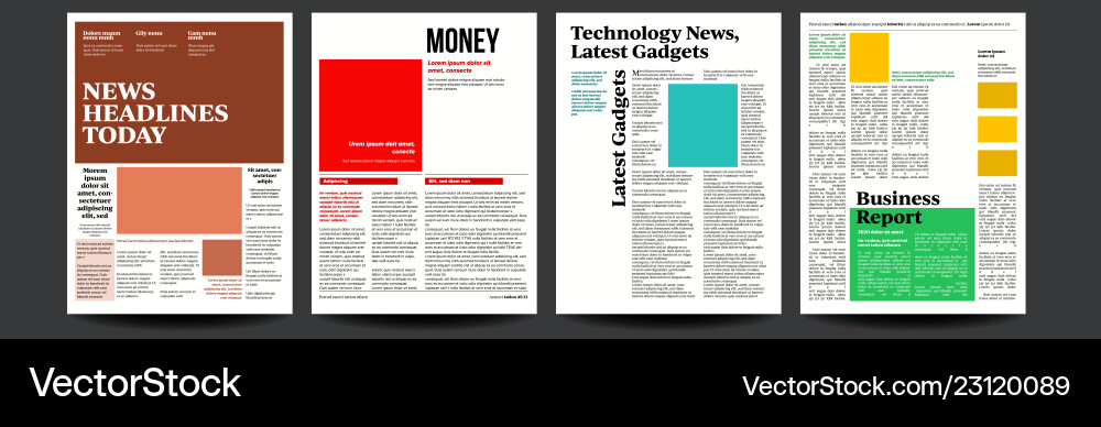 Newspaper Layout with Text Columns vector image