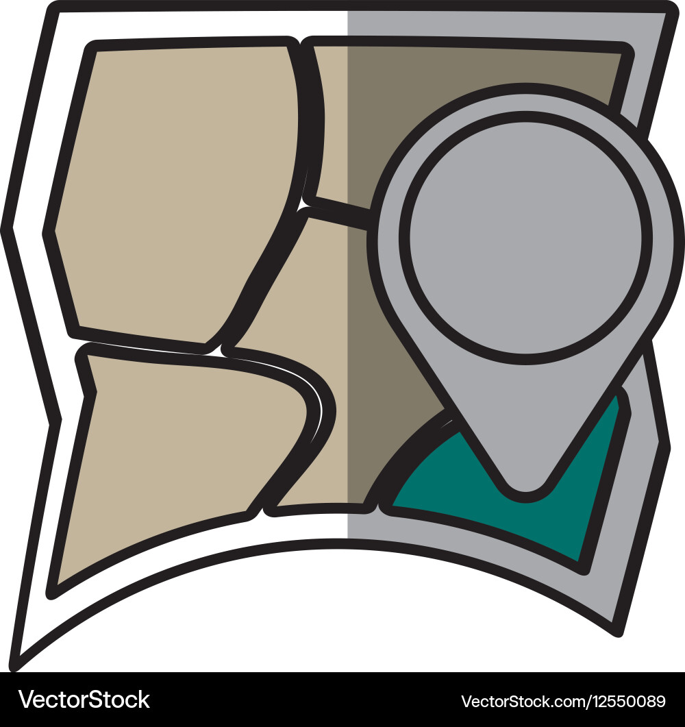 Pointer map location line shadow Vector Image