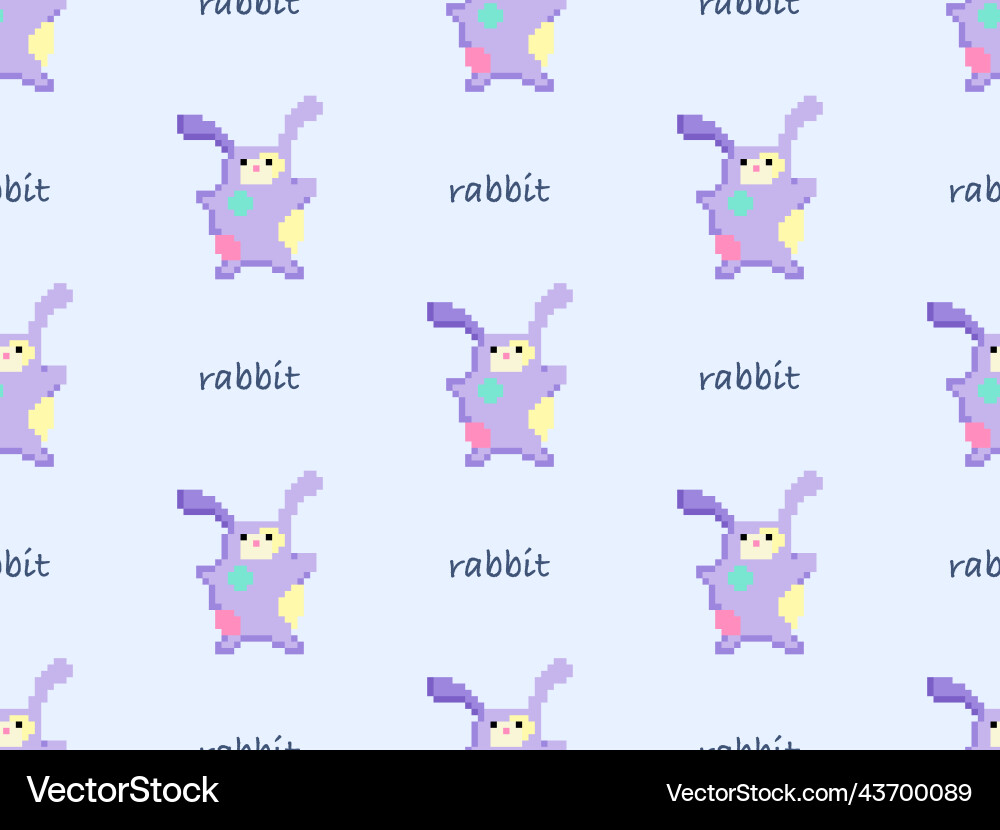 Rabbit cartoon character seamless pattern Rabbit cartoon character seamless pattern vector image