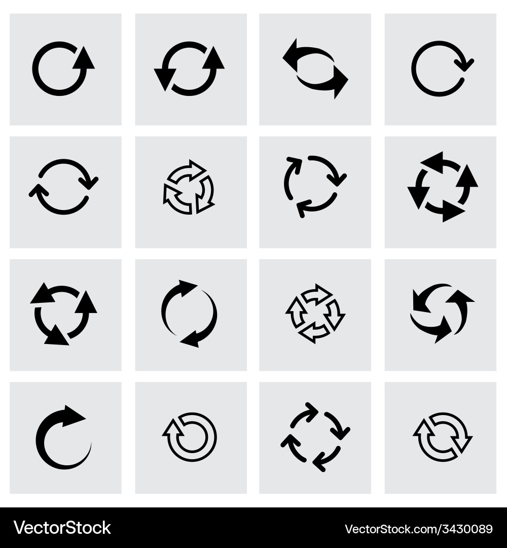 Refresh Icon Set - Circular Arrows Vector Image