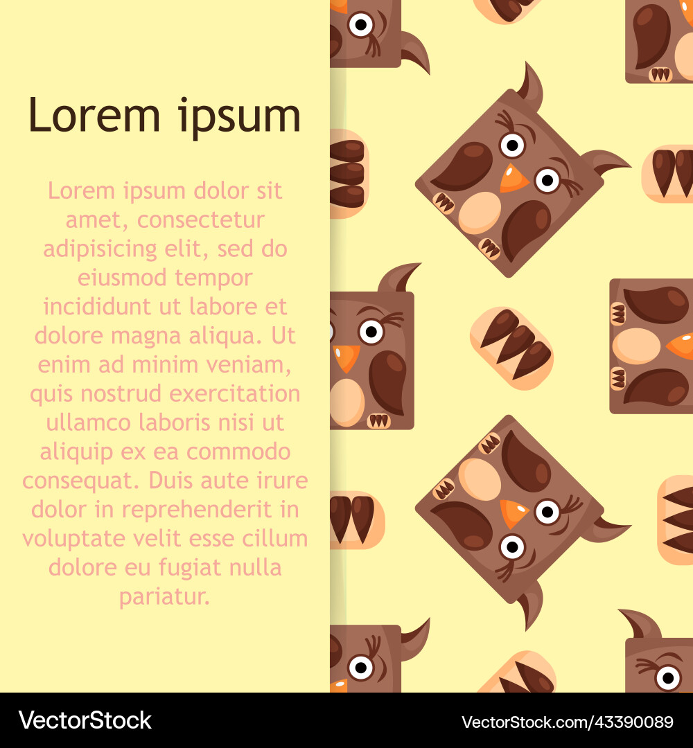 Seamless pattern of owl square Seamless pattern of owl square vector image