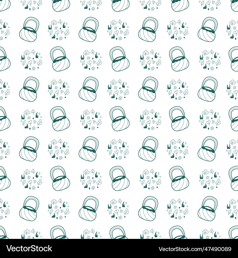 Seamless pattern with one abstract baskets Vector Image