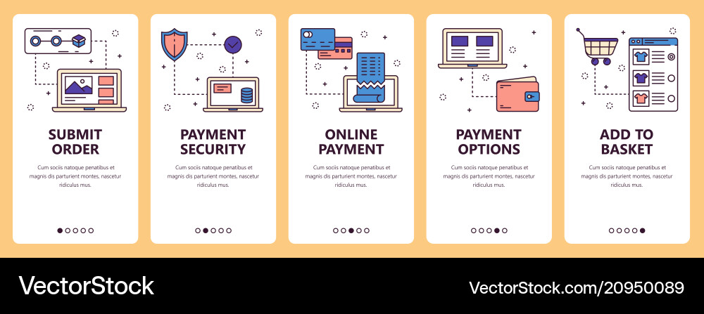 Submit Order & Payment App Templates vector image