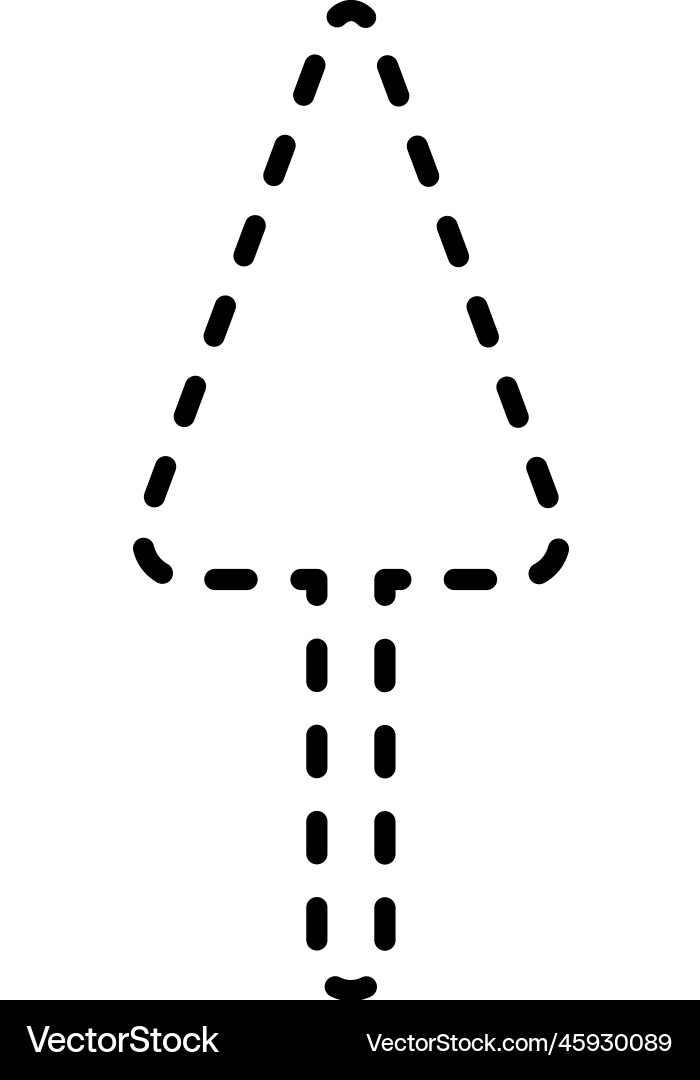 Tracing lines dotted tree outline shape Tracing lines dotted tree outline shape vector image