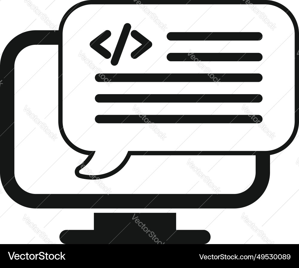 Web api-Code-Symbol einfache Internet-Server vektorbild
