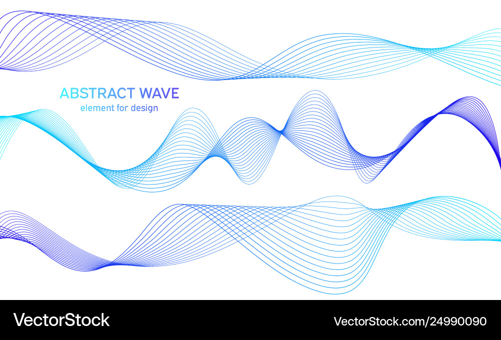 Abstract Wave Element Set vector image