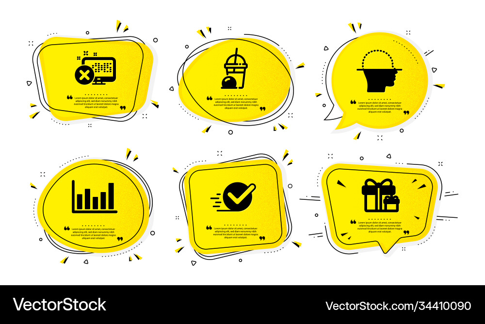 Checkbox face scanning and ice cream milkshake Checkbox face scanning and ice cream milkshake vector image
