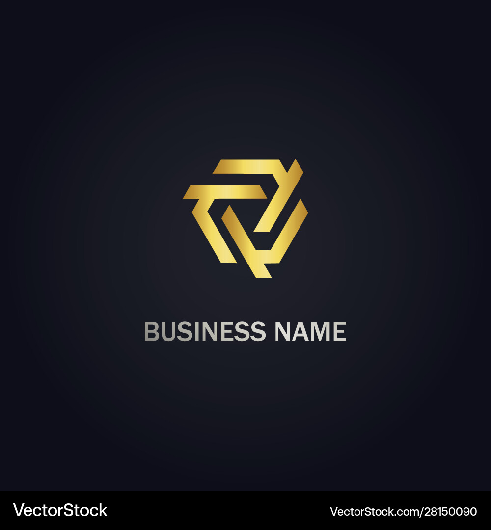 Circle shape geometry gold logo Royalty Free Vector Image
