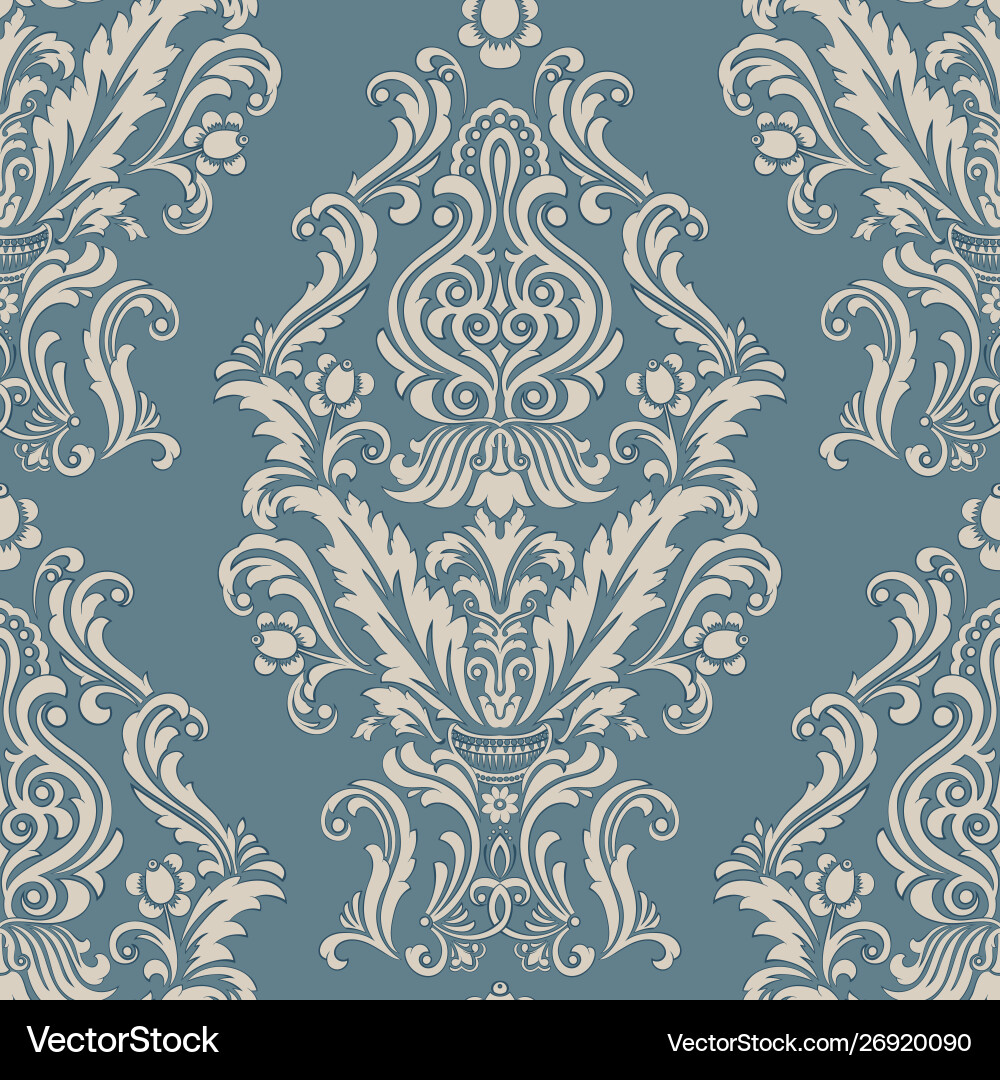 Damask seamless pattern element classical Damask seamless pattern element classical vector image