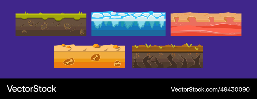 Different ground game platform level design Different ground game platform level design vector image