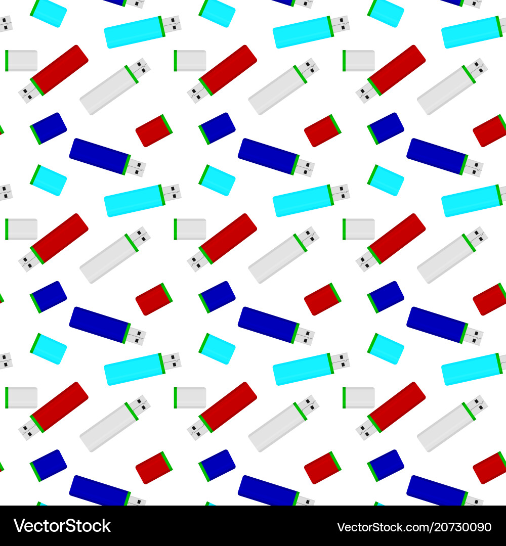 Flash drives colored seamless pattern Flash drives colored seamless pattern Vector Image