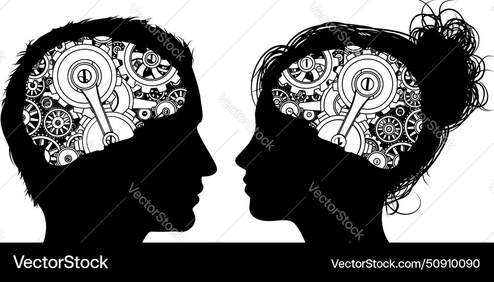 Gears cogs brain concept Gears cogs brain concept vector image