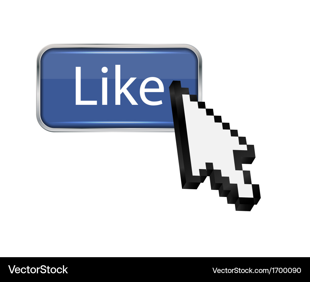 Hand Cursor on Like Button vector image