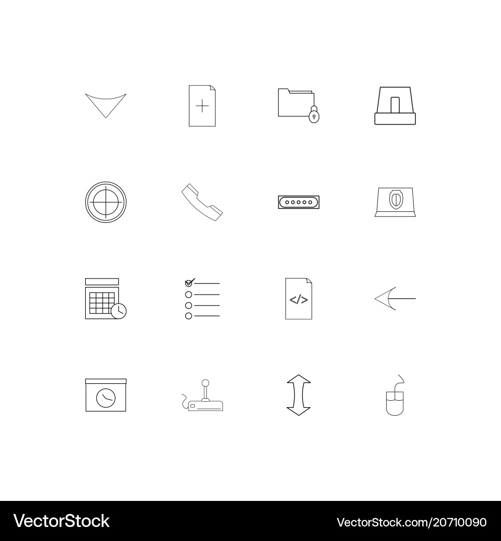Internet technologies simple linear icons set vector image