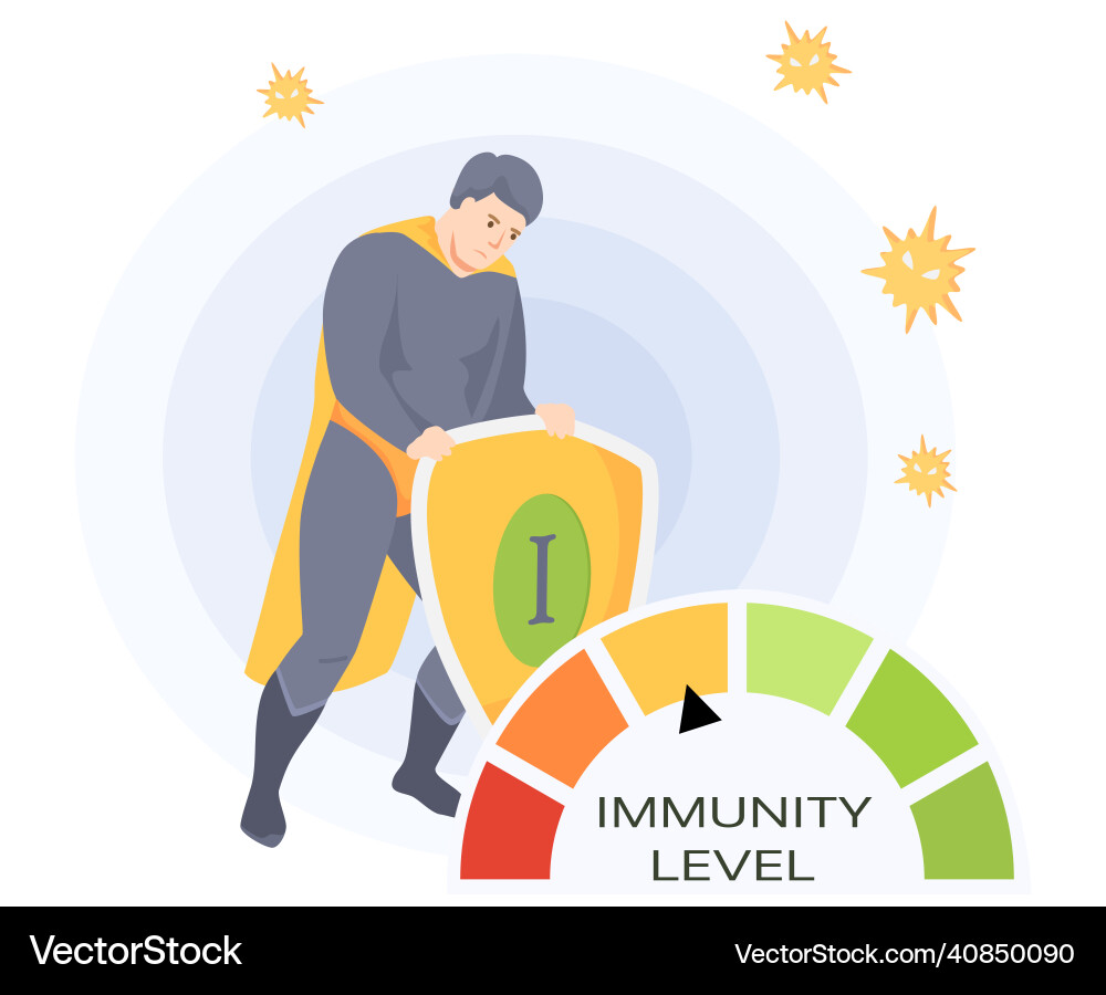 Man in super costume and circular spectrum Vector Image