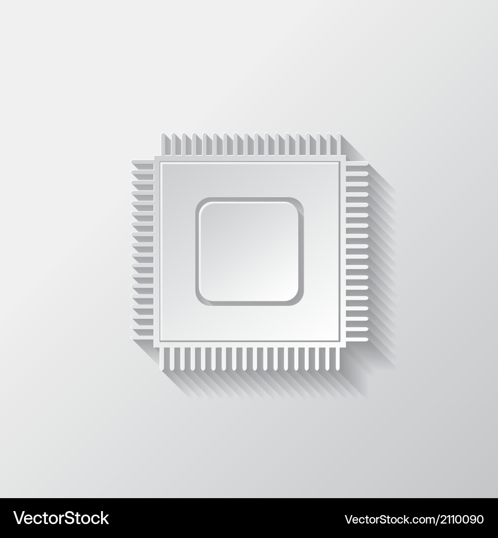 Microchip Icon - Circuit Component vector image