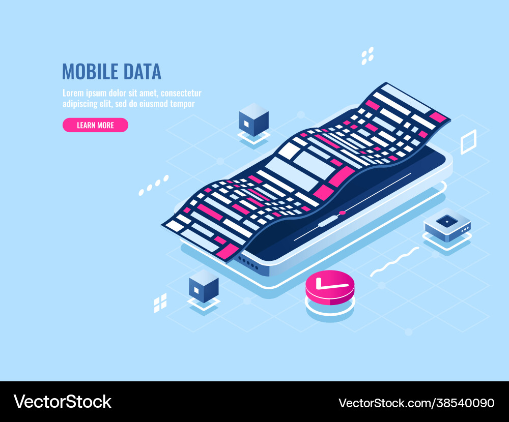Programming mobile software isometric icon Programming mobile software isometric icon Vector Image