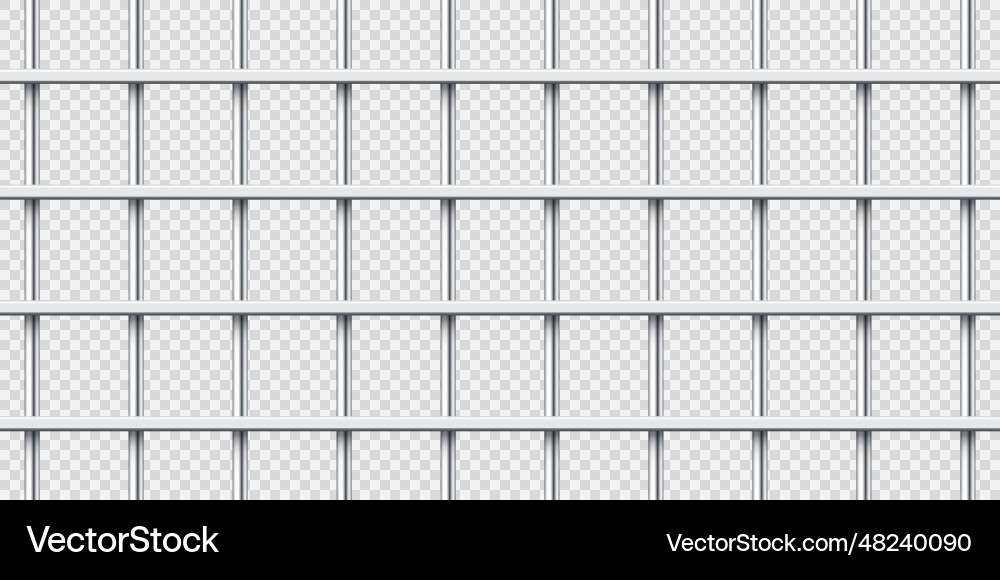 Realistic shiny metal prison bars detailed jail Realistic shiny metal prison bars detailed jail vector image