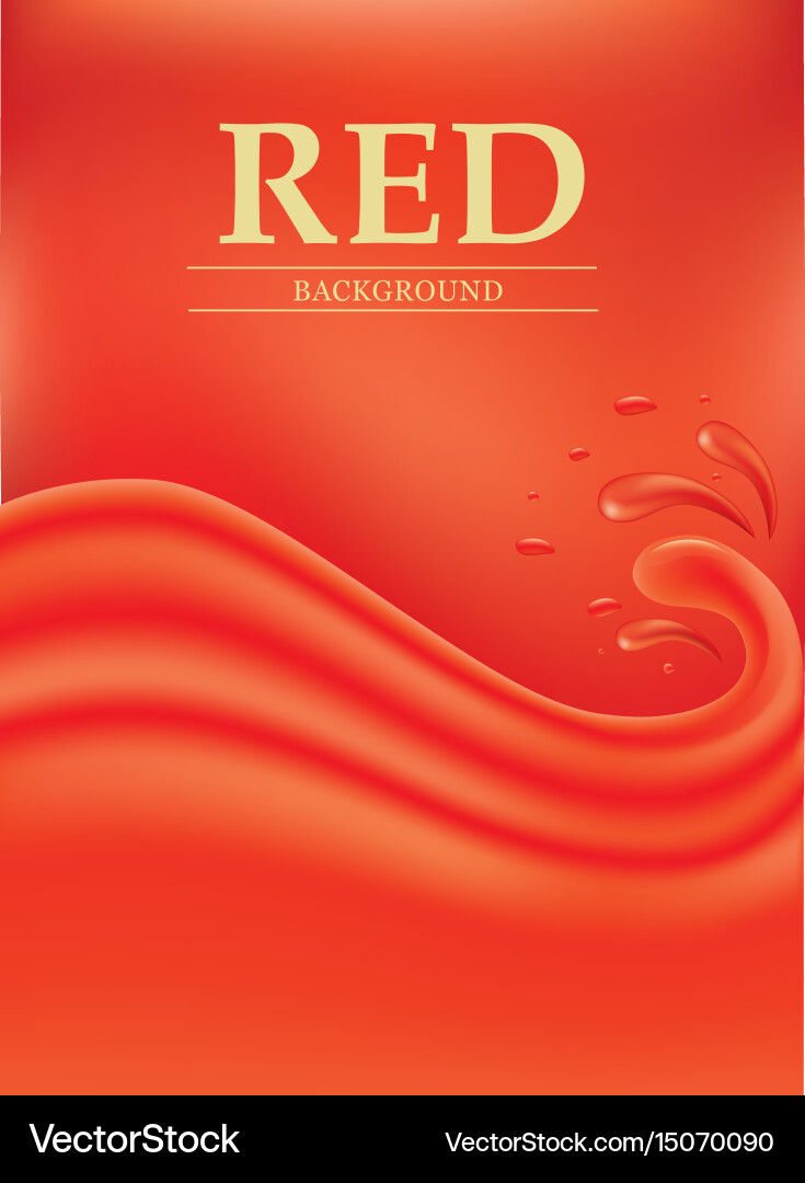 Red background with splashes waves of juice Vector Image