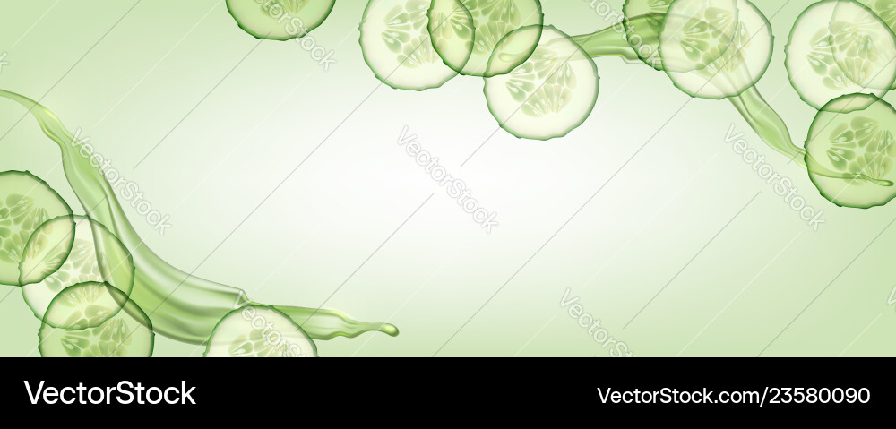 Refreshing Green Cucumber Background vector image