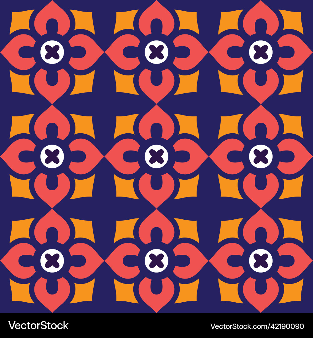 Retro style floor tiles pattern vector image