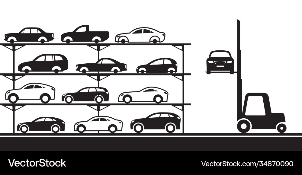 Scrapyard Vehicle Parts Vector Image