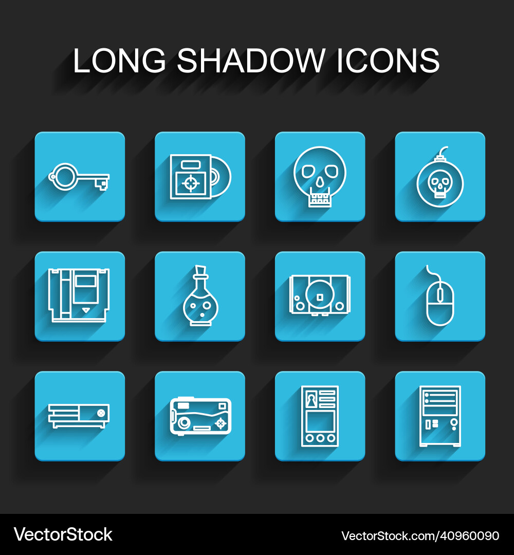 Set line video game console mobile and playing vector image