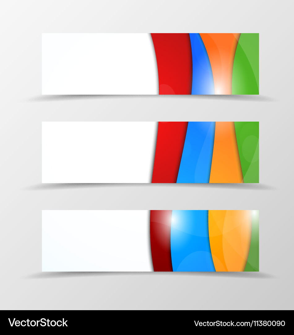 Set of header banner wave design vector image